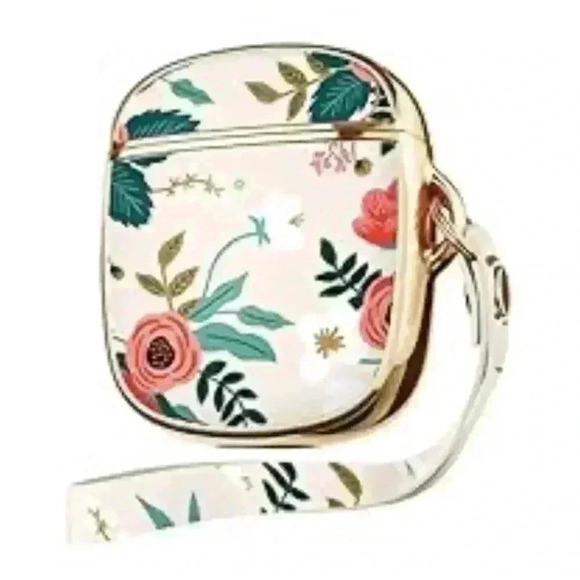 Apple AirPods Feminine Floral Case with wristlet Gold accent GVIEWIN Floden - Picture 1 of 2